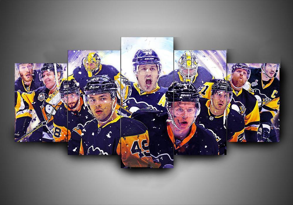 Pittsburgh Penguins 3 - Sport 5 Panel Canvas Art Wall Decor Pittsburgh Penguins 3 - Sport 5 Panel Canvas Art Wall Decor
