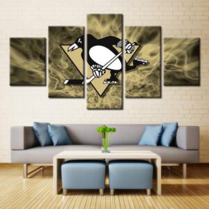 Pittsburgh Penguins Nhl Team - Sport 5 Panel Canvas Art Wall Decor