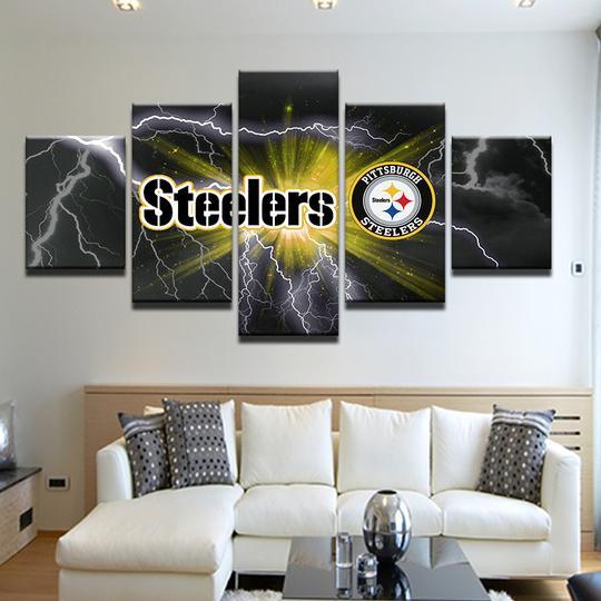 Pittsburgh Steelers 18 - Sport 5 Panel Canvas Art Wall Decor Pittsburgh Steelers 18 - Sport 5 Panel Canvas Art Wall Decor