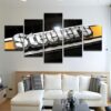 Pittsburgh Steelers 9 - Sport 5 Panel Canvas Art Wall Decor