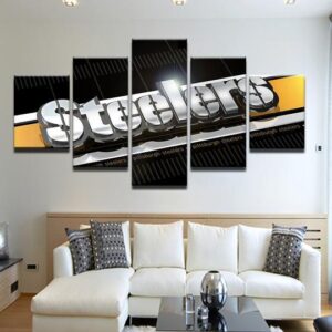 Pittsburgh Steelers 9 - Sport 5 Panel Canvas Art Wall Decor