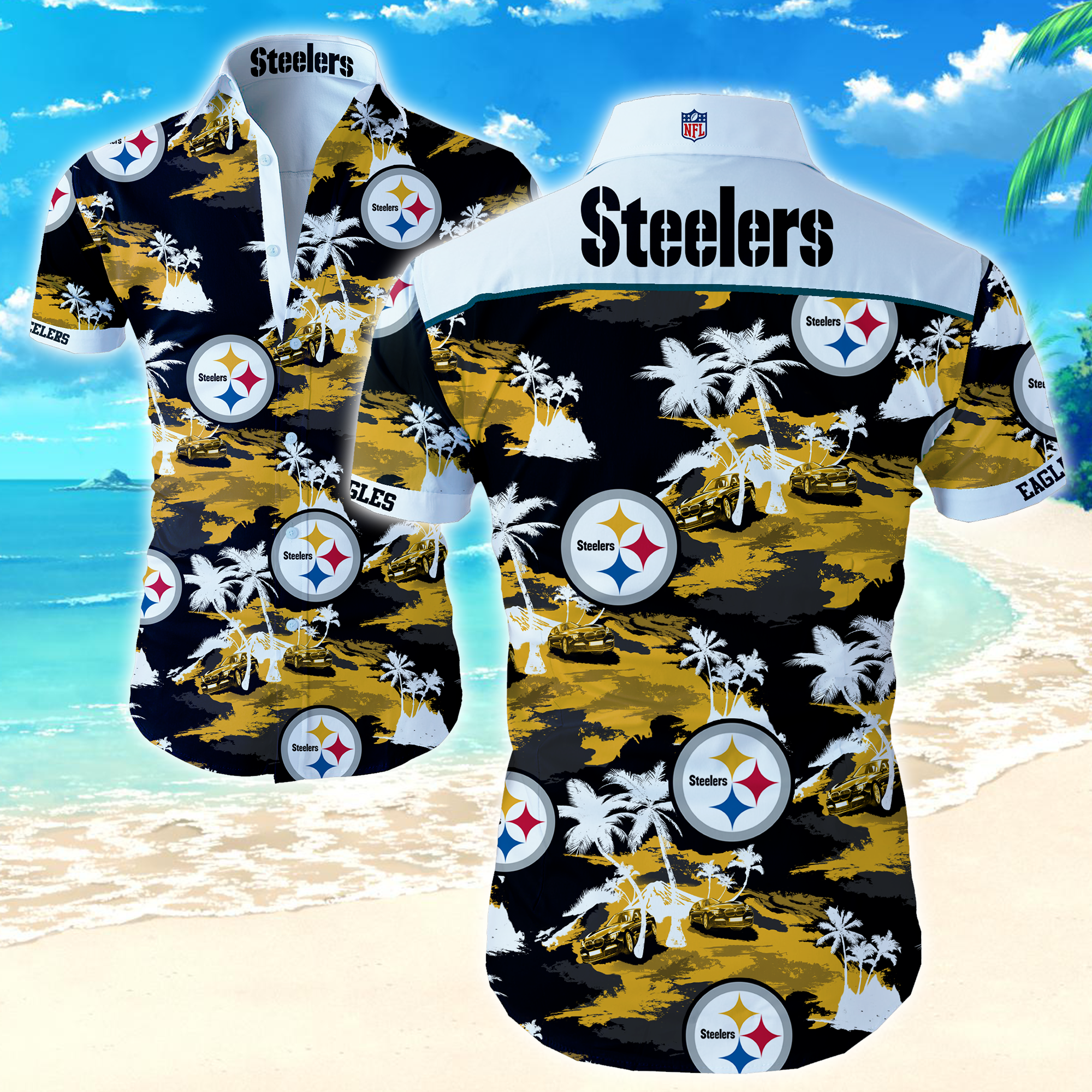 Pittsburgh Steelers Hawaiian Shirt Summer Button Up Pittsburgh Steelers Hawaiian Shirt Summer Button Up