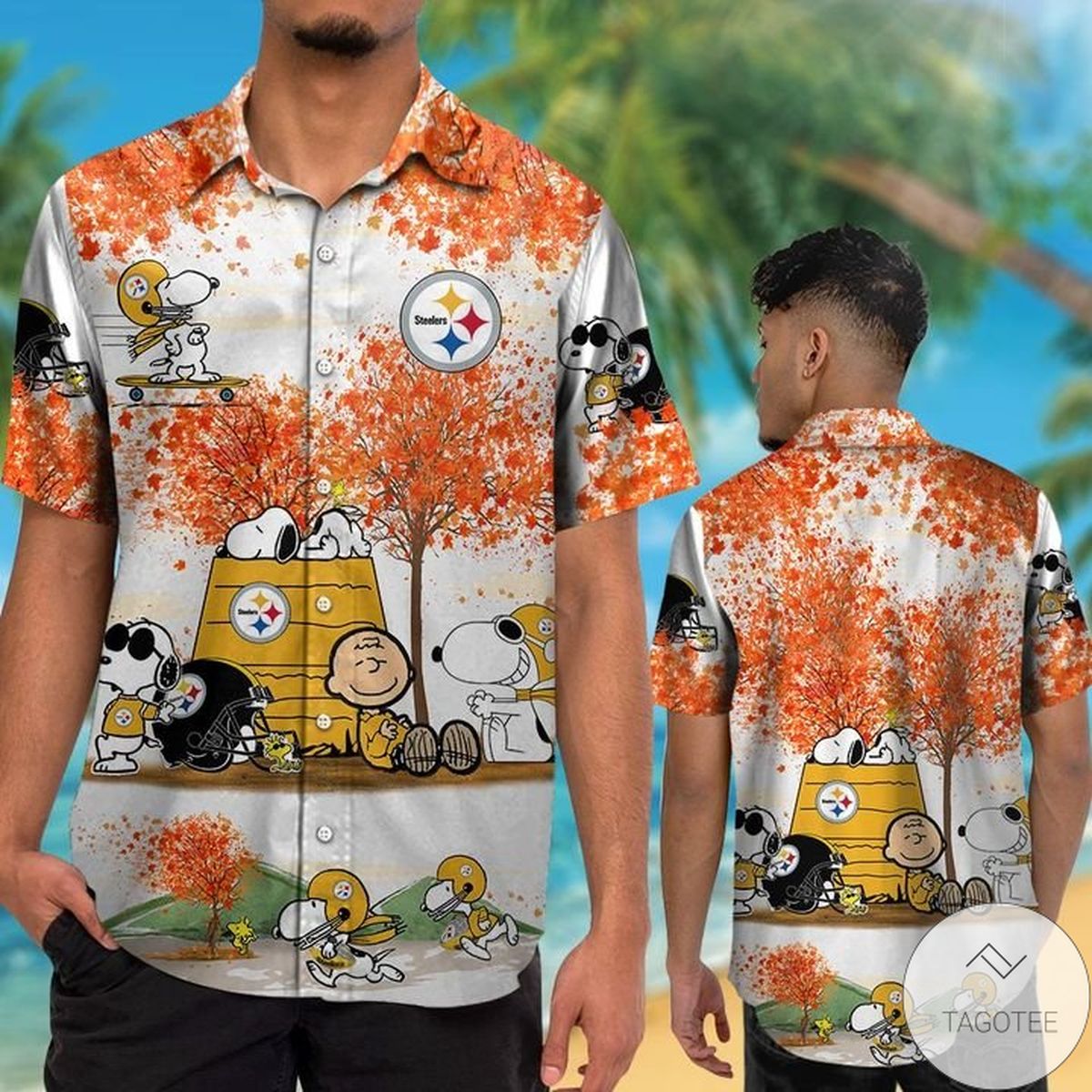 Pittsburgh Steelers Snoopy Autumn Hawaiian Shirt Pittsburgh Steelers Snoopy Autumn Hawaiian Shirt