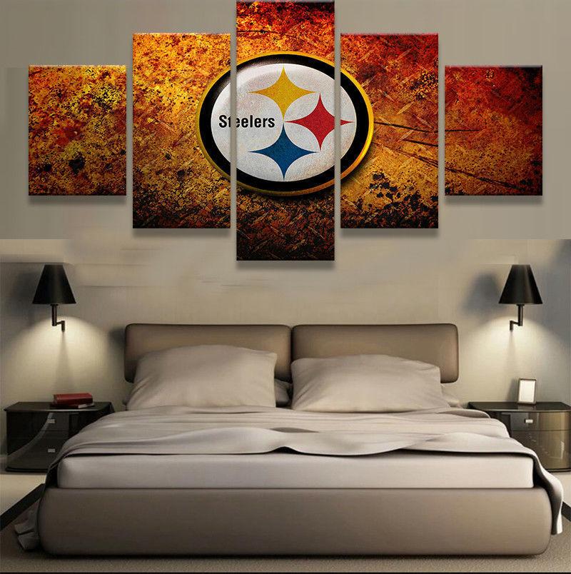 Pittsburgh Steelers Team - Sport 5 Panel Canvas Art Wall Decor Pittsburgh Steelers Team - Sport 5 Panel Canvas Art Wall Decor