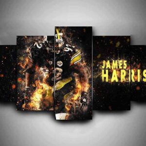 Pittsburgh Steelers - James Harrison - Sport 5 Panel Canvas Art Wall Decor