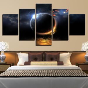 Planet 50 - Space 5 Panel Canvas Art Wall Decor