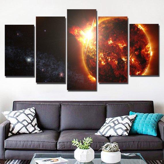 Planet Birth - Space 5 Panel Canvas Art Wall Decor Planet Birth - Space 5 Panel Canvas Art Wall Decor