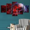 Planet Earth 02 - Space 5 Panel Canvas Art Wall Decor