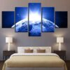 Planet Earth Sunrise From Space - Space 5 Panel Canvas Art Wall Decor