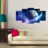 Planet Earth View From Space - Space 5 Panel Canvas Art Wall Decor