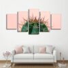 Plant Prickly Cactus - Nature 5 Panel Canvas Art Wall Decor