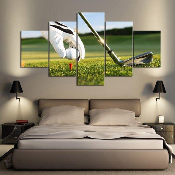 Play Golf - Sport 5 Panel Canvas Art Wall Decor Play Golf - Sport 5 Panel Canvas Art Wall Decor