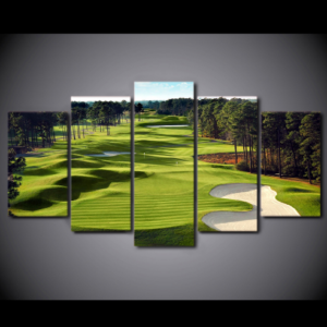 Pleasant Golf Field - Nature 5 Panel Canvas Art Wall Decor