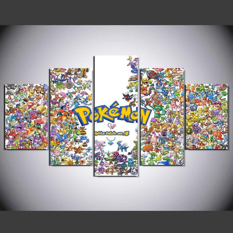 Pokemon - Gaming 5 Panel Canvas Art Wall Decor Pokemon - Gaming 5 Panel Canvas Art Wall Decor