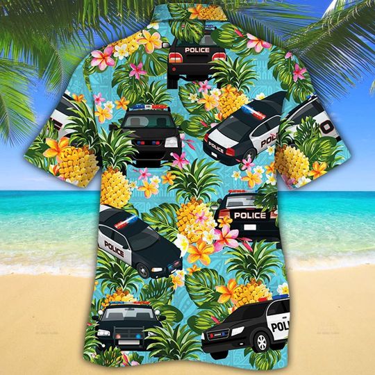 Police Cars Pineapple Hawaiian Shirt Police Cars Pineapple Hawaiian Shirt