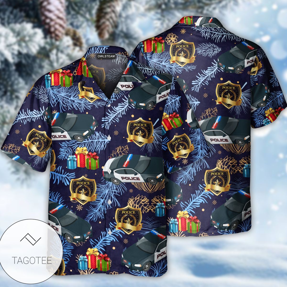 Police Christmas Pattern Merry Christmas Hawaiian Shirt Police Christmas Pattern Merry Christmas Hawaiian Shirt