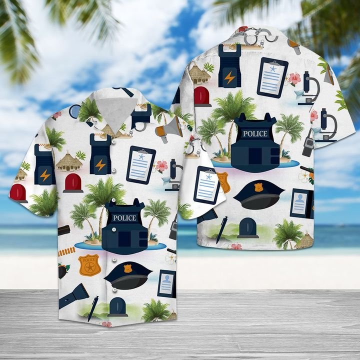 Police On Vacation Hawaiian Shirt Summer Button Up Police On Vacation Hawaiian Shirt Summer Button Up