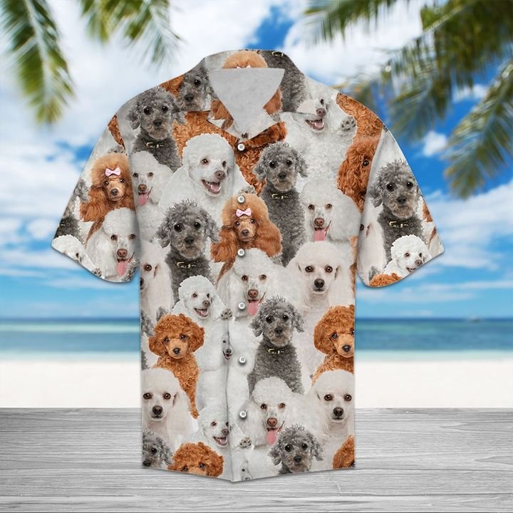 Poodle Hawaiian Shirt Summer Button Up Poodle Hawaiian Shirt Summer Button Up
