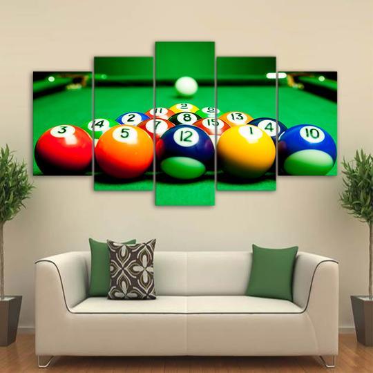 Pool Break - Sport 5 Panel Canvas Art Wall Decor Pool Break - Sport 5 Panel Canvas Art Wall Decor