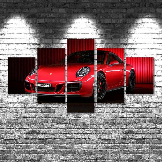 Porsche 911 02 - Automative 5 Panel Canvas Art Wall Decor Porsche 911 02 - Automative 5 Panel Canvas Art Wall Decor