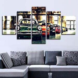 Porsche Evolution Of The 911 1 - Automative 5 Panel Canvas Art Wall Decor