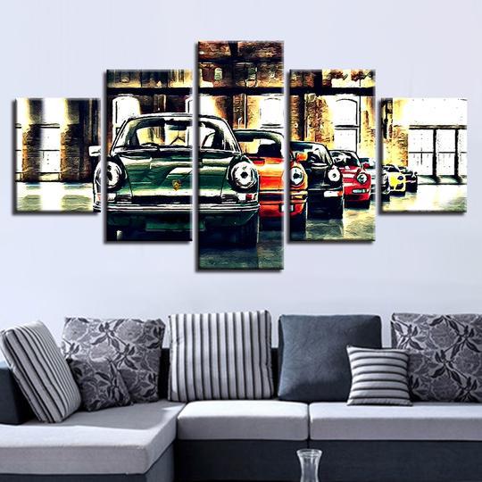 Porsche Evolution Of The 911 1 - Automative 5 Panel Canvas Art Wall Decor Porsche Evolution Of The 911 1 - Automative 5 Panel Canvas Art Wall Decor