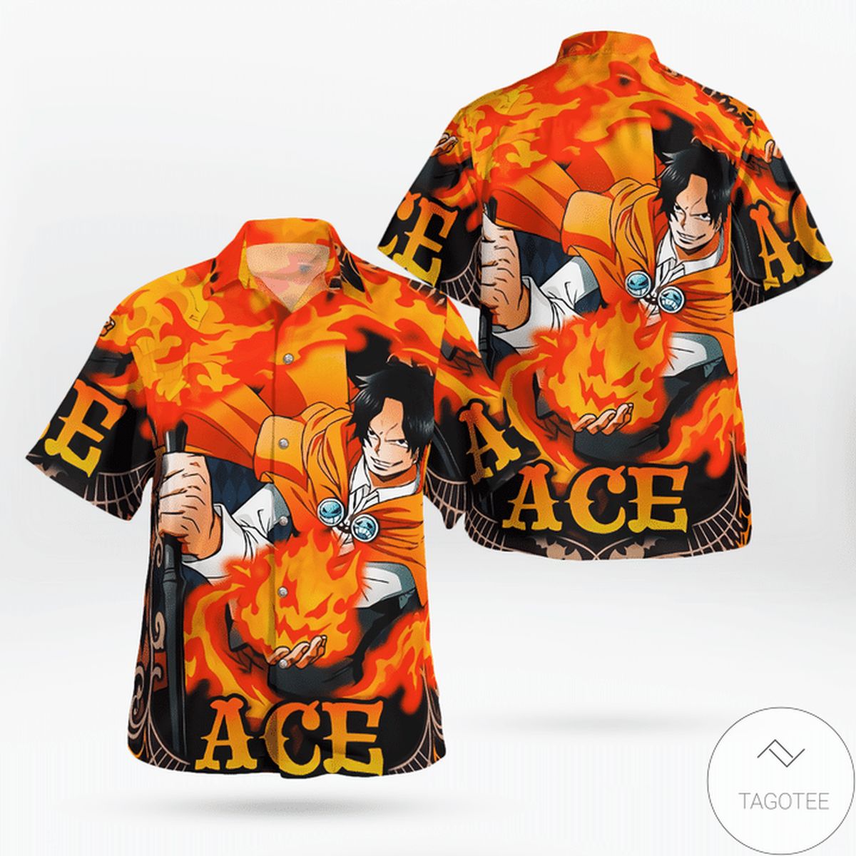 Portgas D. Ace On The Flame One Piece Hawaiian Shirt Portgas D. Ace On The Flame One Piece Hawaiian Shirt