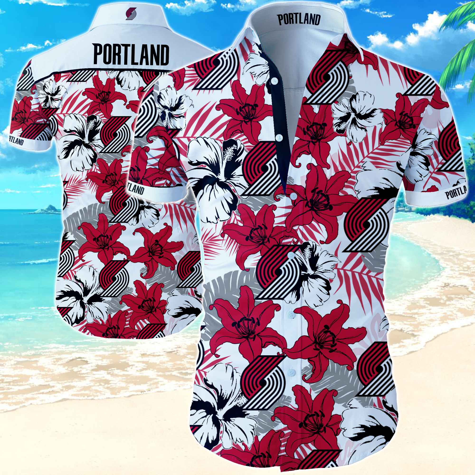 Portland Trail Blazers Hawaiian Shirt Summer Button Up Portland Trail Blazers Hawaiian Shirt Summer Button Up