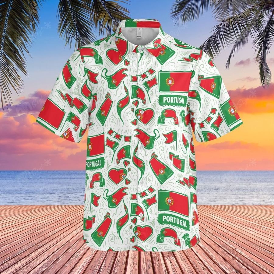 Portugal Flag Pattern Hawaii Shirt Portugal Flag Pattern Hawaii Shirt