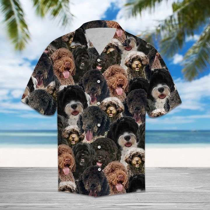 Portuguese Water Dog Hawaiian Shirt Summer Button Up Portuguese Water Dog Hawaiian Shirt Summer Button Up