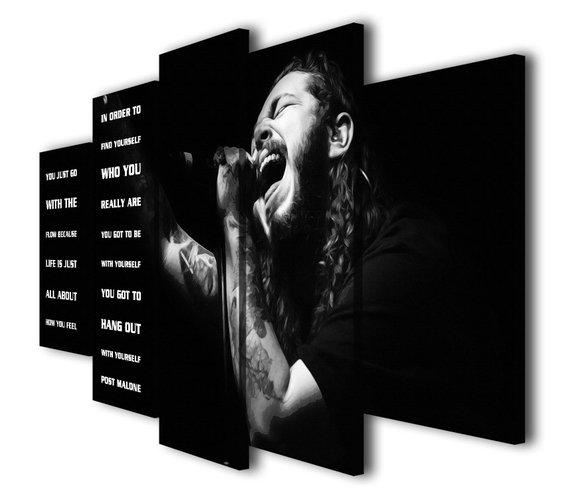 Post Malone - Famous Person 5 Panel Canvas Art Wall Decor Post Malone - Famous Person 5 Panel Canvas Art Wall Decor