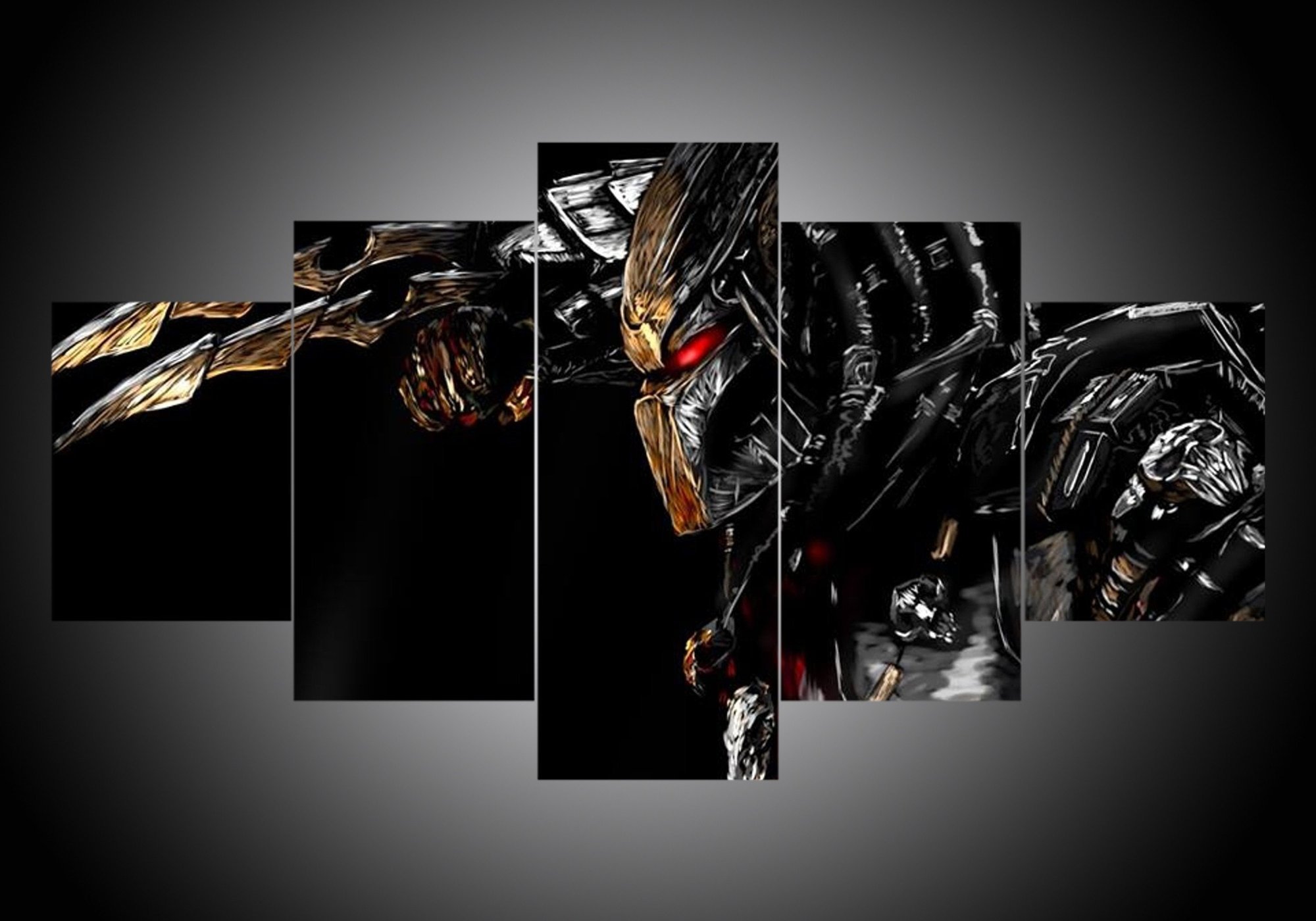 Predator 3 - Movie 5 Panel Canvas Art Wall Decor Predator 3 - Movie 5 Panel Canvas Art Wall Decor