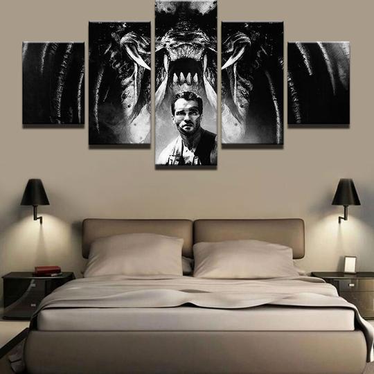 Predator Arnold Schwarzenegger - Movie 5 Panel Canvas Art Wall Decor Predator Arnold Schwarzenegger - Movie 5 Panel Canvas Art Wall Decor
