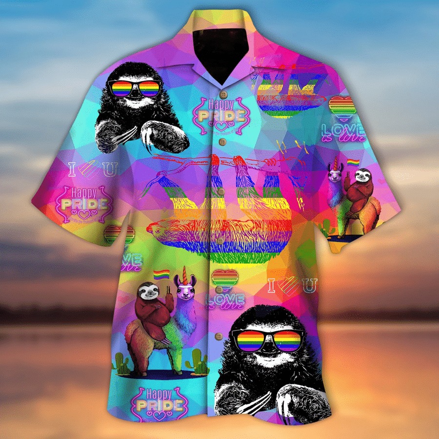 Pride Month Lbgt Sloth Hawaiian Shirt Pride Month Lbgt Sloth Hawaiian Shirt