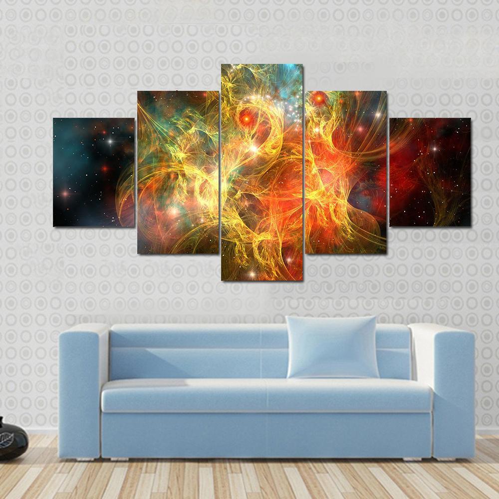 Princess Nebula With A Crown On Her Head - Space 5 Panel Canvas Art Wall Decor Princess Nebula With A Crown On Her Head - Space 5 Panel Canvas Art Wall Decor
