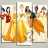 Princess - No Frame - Cartoon 5 Panel Canvas Art Wall Decor