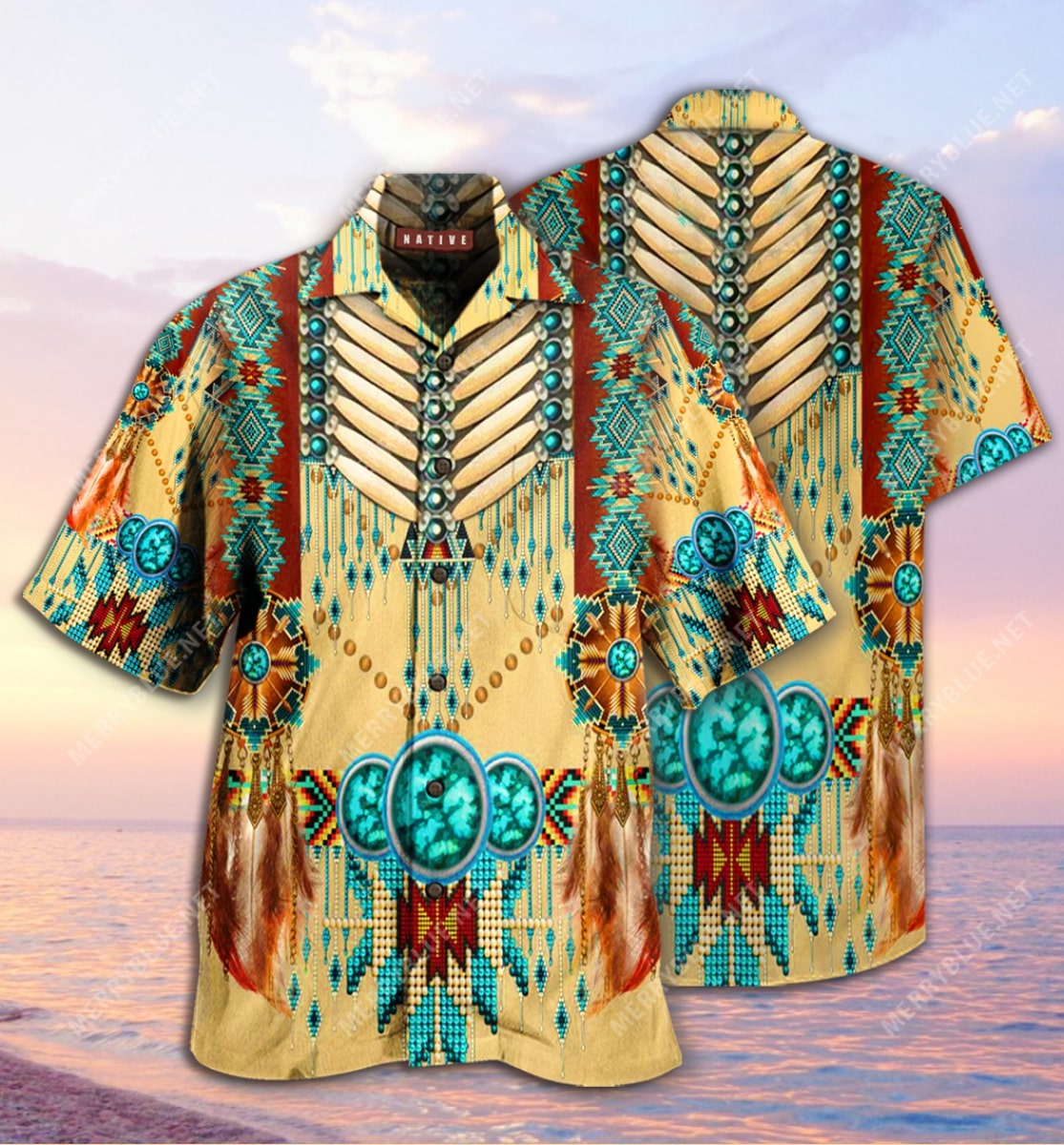 Proud Of Native American All Over Printed Hawaiian Shirt Proud Of Native American All Over Printed Hawaiian Shirt