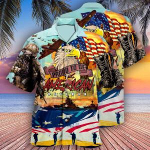 Proud To Be An American Veteran Unisex Hawaiian Shirt