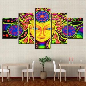 Psychedelic Mandala - Religion 5 Panel Canvas Art Wall Decor