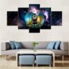 Psychedelic Space - Space 5 Panel Canvas Art Wall Decor