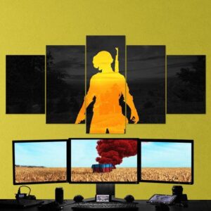 Pubg Hide - Gaming 5 Panel Canvas Art Wall Decor
