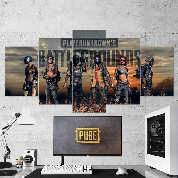 Pubg Playerunknowns Battlegrounds 02 - Gaming 5 Panel Canvas Art Wall Decor Pubg Playerunknowns Battlegrounds 02 - Gaming 5 Panel Canvas Art Wall Decor