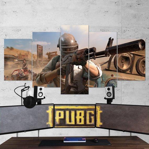 Pubg Playerunknowns Battlegrounds - Gaming 5 Panel Canvas Art Wall Decor Pubg Playerunknowns Battlegrounds - Gaming 5 Panel Canvas Art Wall Decor