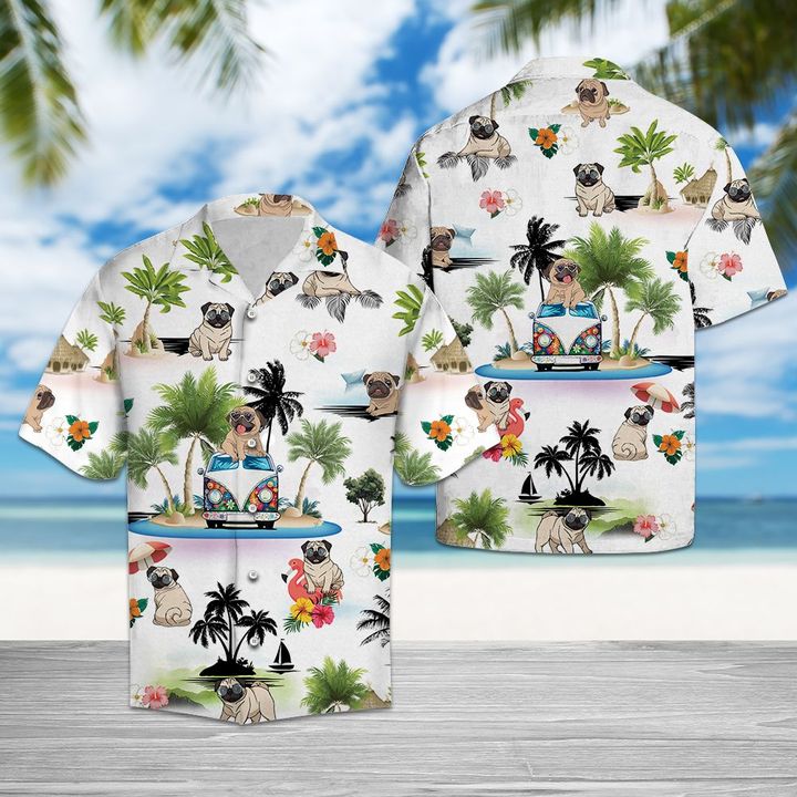 Pug Vacation Hawaiian Shirt Summer Button Up Pug Vacation Hawaiian Shirt Summer Button Up