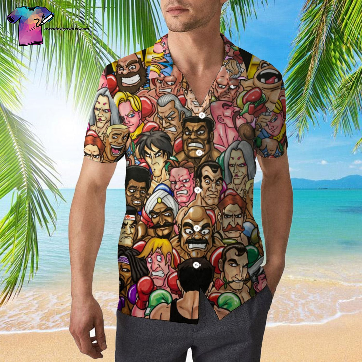 Punch-Out All Over Print Hawaiian Shirt Punch-Out All Over Print Hawaiian Shirt