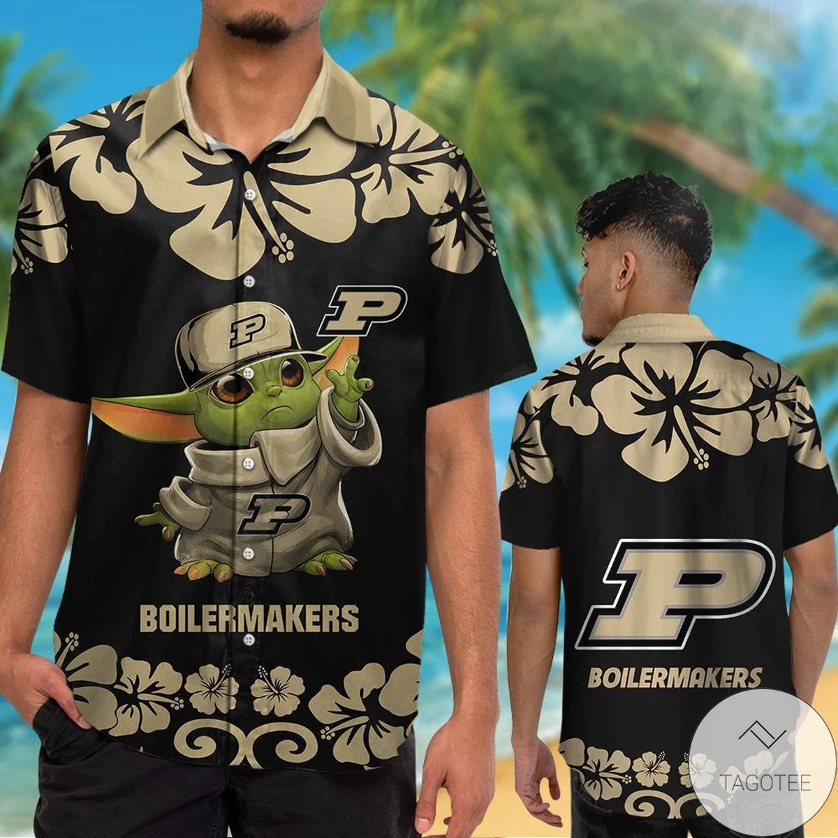 Purdue Boilermakers Baby Yoda Hawaiian Shirt Purdue Boilermakers Baby Yoda Hawaiian Shirt