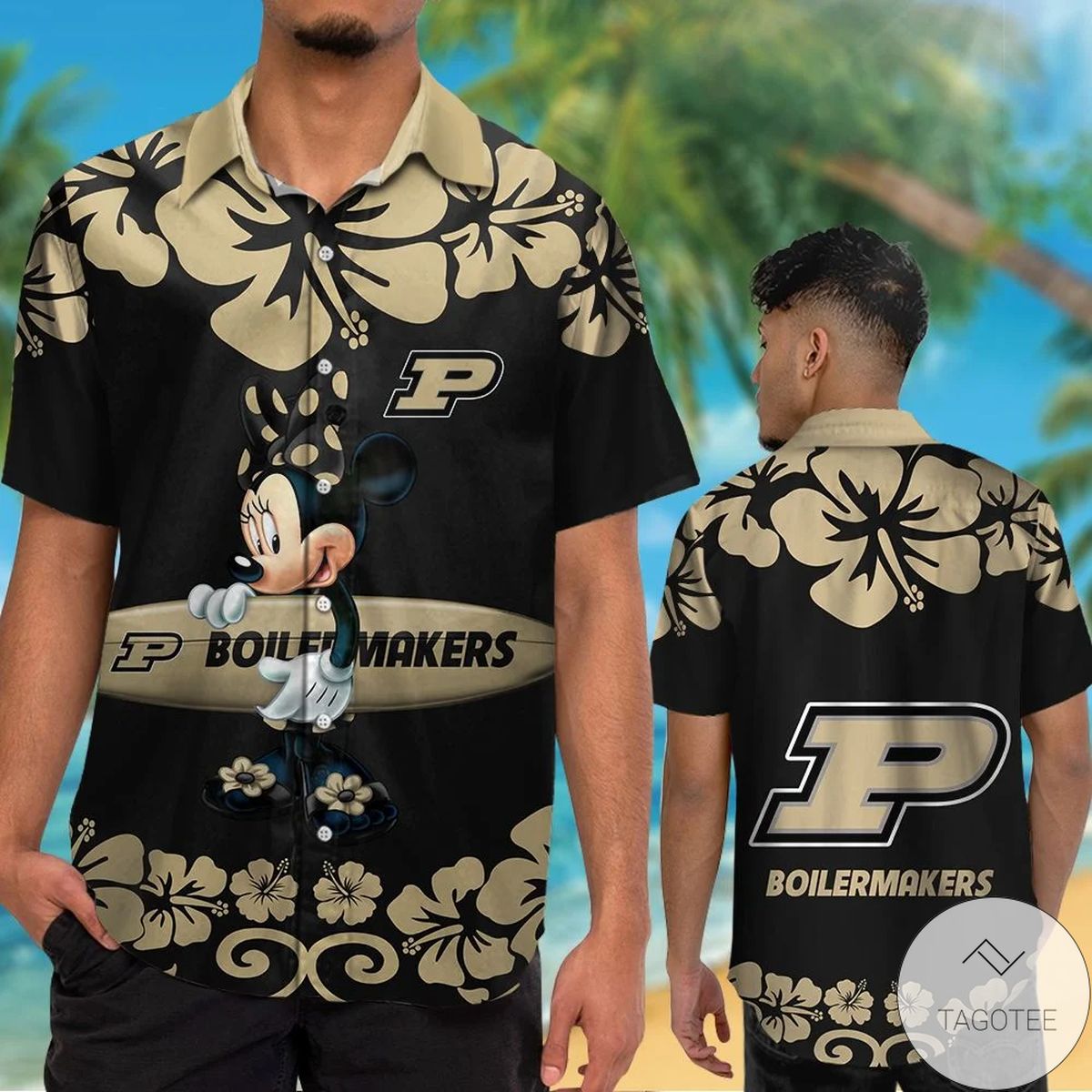 Purdue Boilermakers & Minnie Mouse Hawaiian Shirt Purdue Boilermakers & Minnie Mouse Hawaiian Shirt