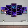 Purple Butterfly - Animal 5 Panel Canvas Art Wall Decor