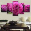 Purple Flowers 02 - Nature 5 Panel Canvas Art Wall Decor