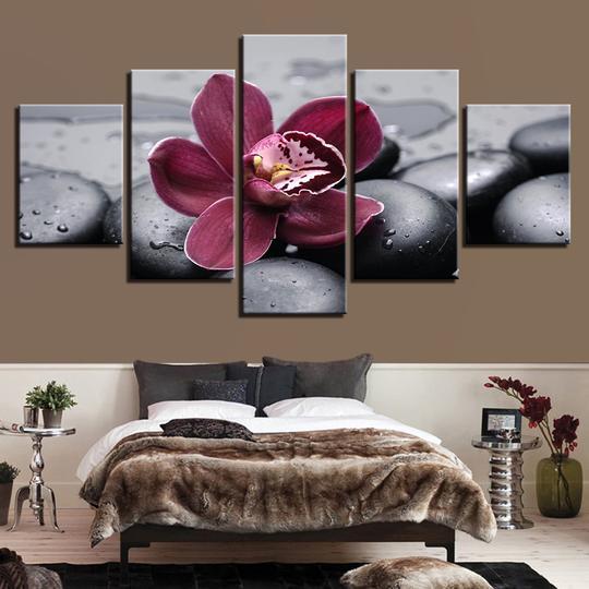 Purple Moth Orchid - Flower 5 Panel Canvas Art Wall Decor Purple Moth Orchid - Flower 5 Panel Canvas Art Wall Decor
